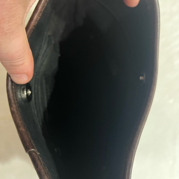 Brighton Gina Black Pebbled and Embossed Brown Trim Leather Hobo Bag (Used) - Picture 4 of 7